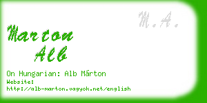 marton alb business card