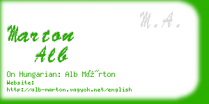 marton alb business card